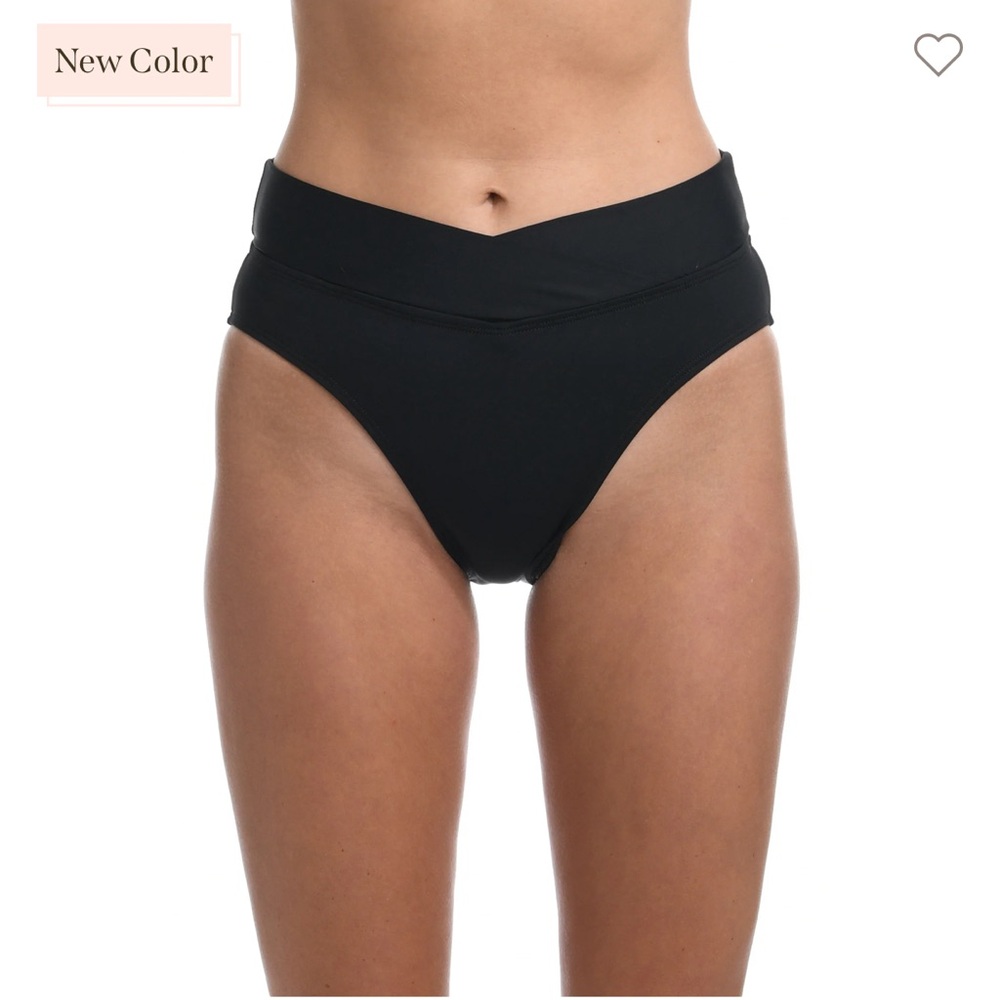 Island Goddess Crossover High Waist Bottom - Black